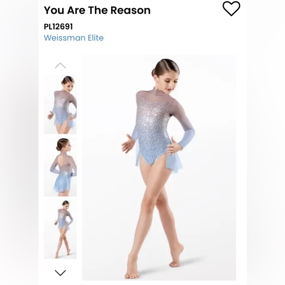 Weissman Ombré Tan Nude Blue Sequins Dress Leotard Dance You Are the Reason NEW - Picture 11 of 12